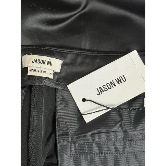 NWT Jason Wu Satin Wide Leg Pant in Black Size 4 - Picture 5 of 13